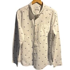 Goodfellow & Co Size Large Long Sleeved Shirt Weiner Dog Fun Office Work Date